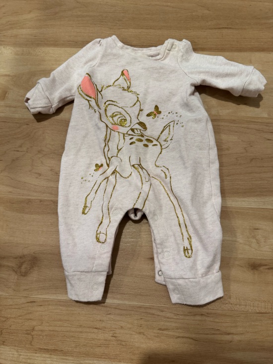 Disney Other - Bambi Disney Baby Gap Glitter Cream Long Sleeve Onesie Pajamas 0-3 months